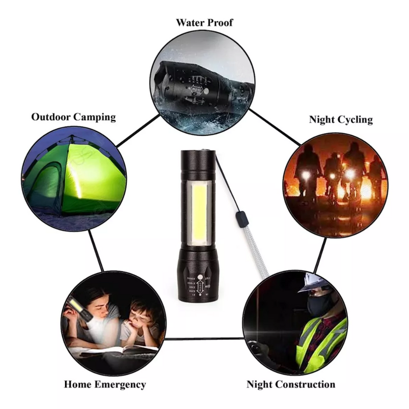 🔦 Linterna LED Táctica Recargable por USB – Tamaño de Bolsillo
