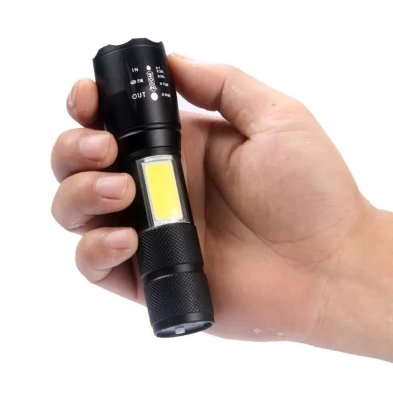 🔦 Linterna LED Táctica Recargable por USB – Tamaño de Bolsillo